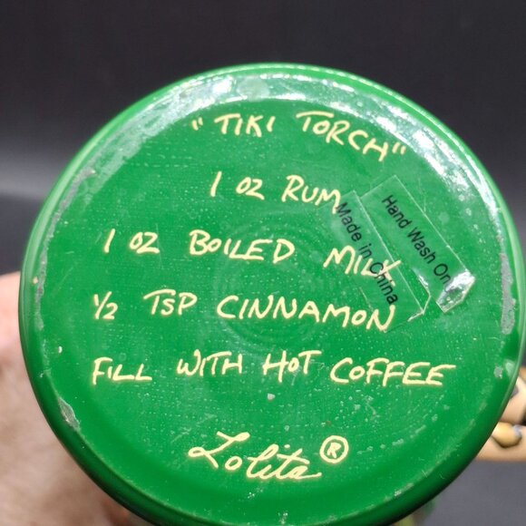 Lolita Tiki Torch Recipe Hand Painted Glass Mug - Picture 5 of 5